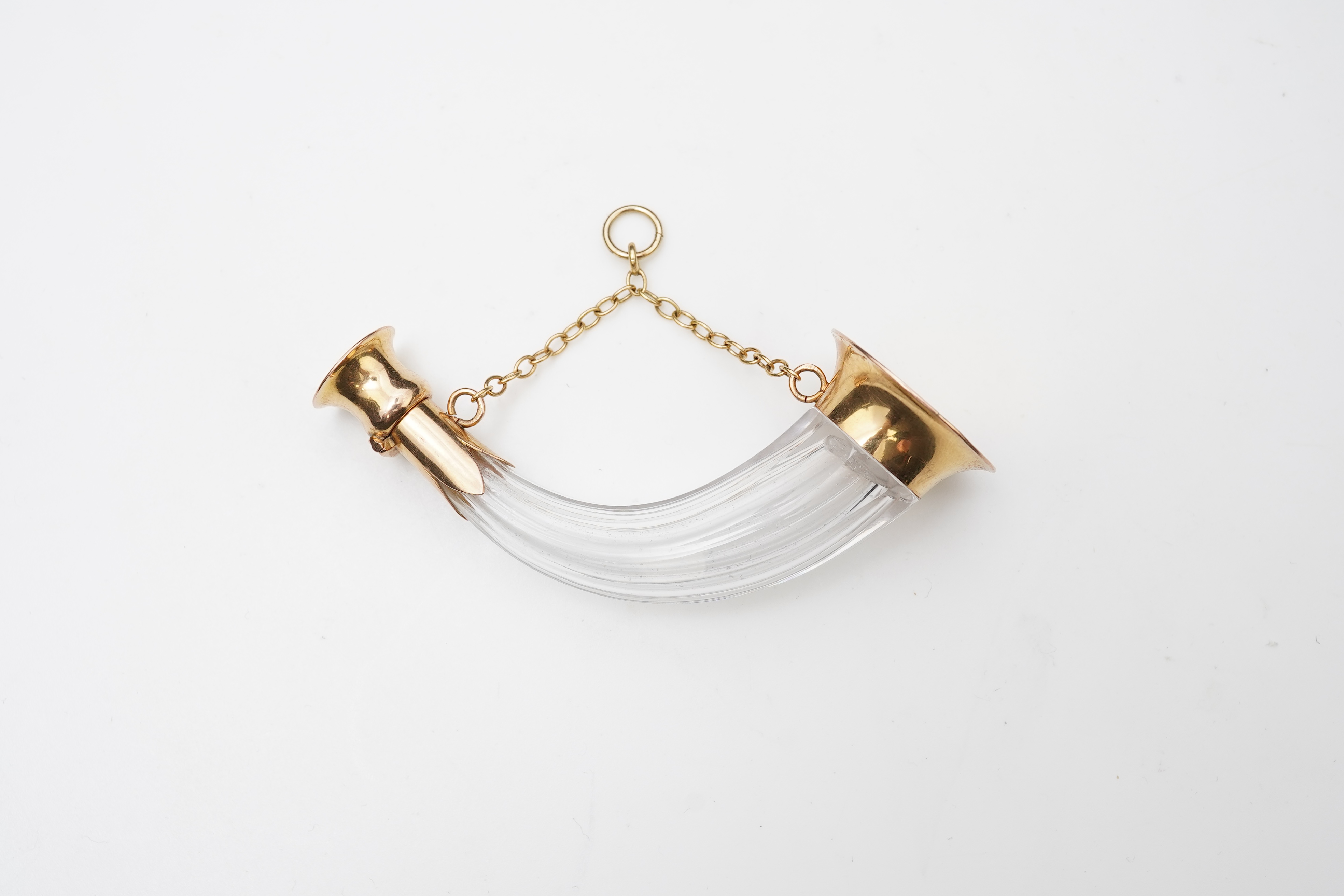 A gold and glass scent bottle, France, late 19th/early 20th century